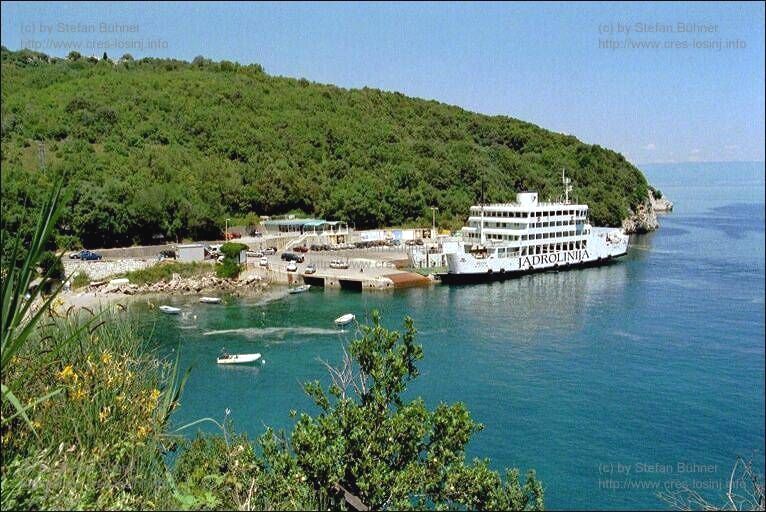 die F�hranlegestelle am Festland der F�hre nach Cres / Losinj